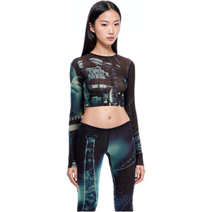 JEAN PAUL GAULTIER-The Blue Pigalle Crop Top -JOHN JULIA.