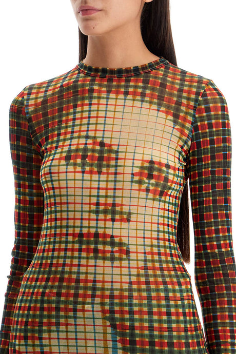 Mesh Tartan Face Top With Unique