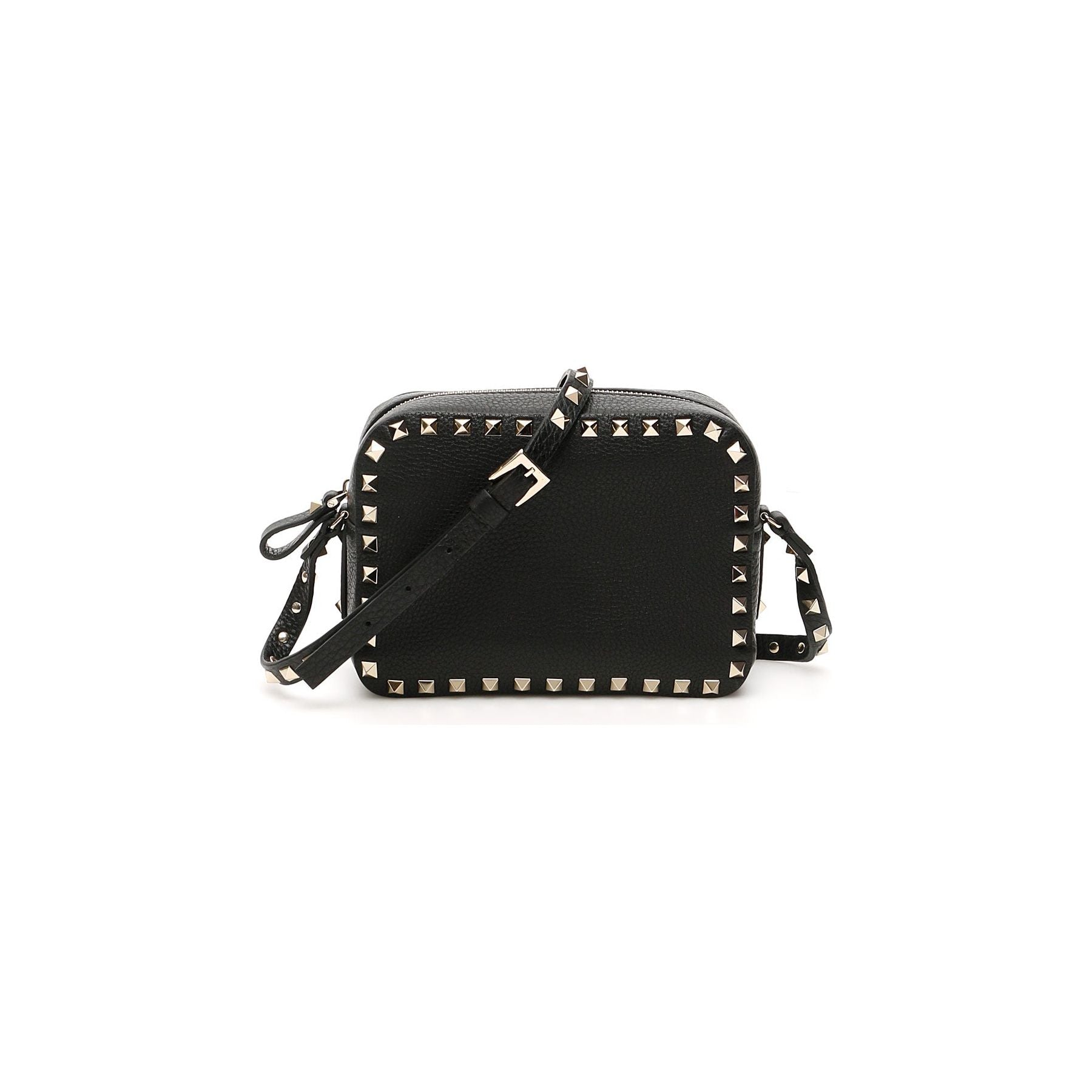 Grained Leather 'Rockstud' Camera Bag