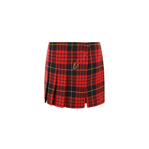 Tartan Wool Miniskirt-ALEXANDER MCQUEEN-JOHN JULIA