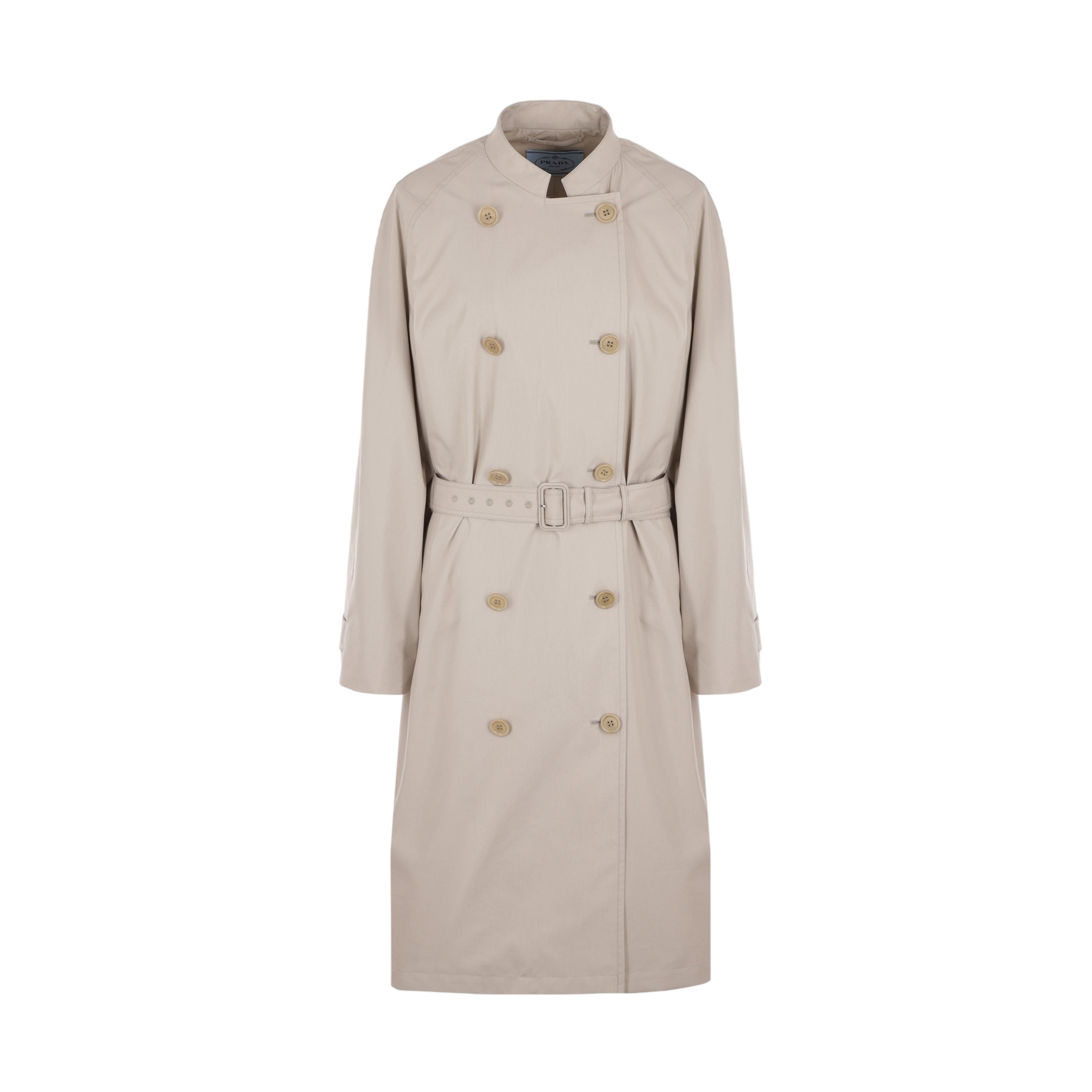 Technical Canvas Double-breasted Trench Coat-PRADA-JOHN JULIA