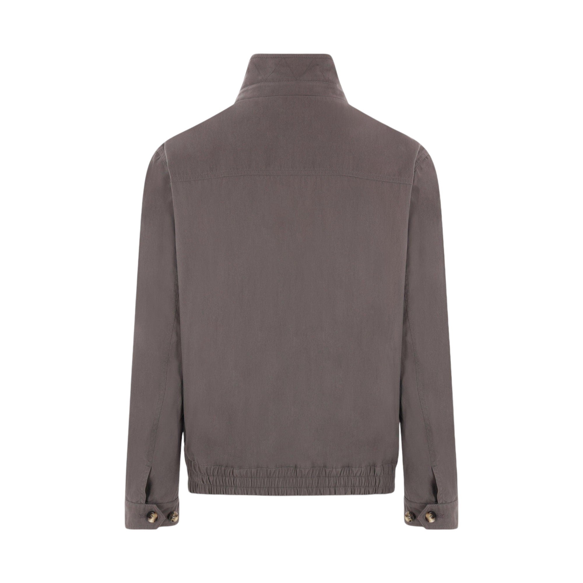 Techno Cotton Gabardine Bomber Jacket-BRUNELLO CUCINELLI-JOHN JULIA