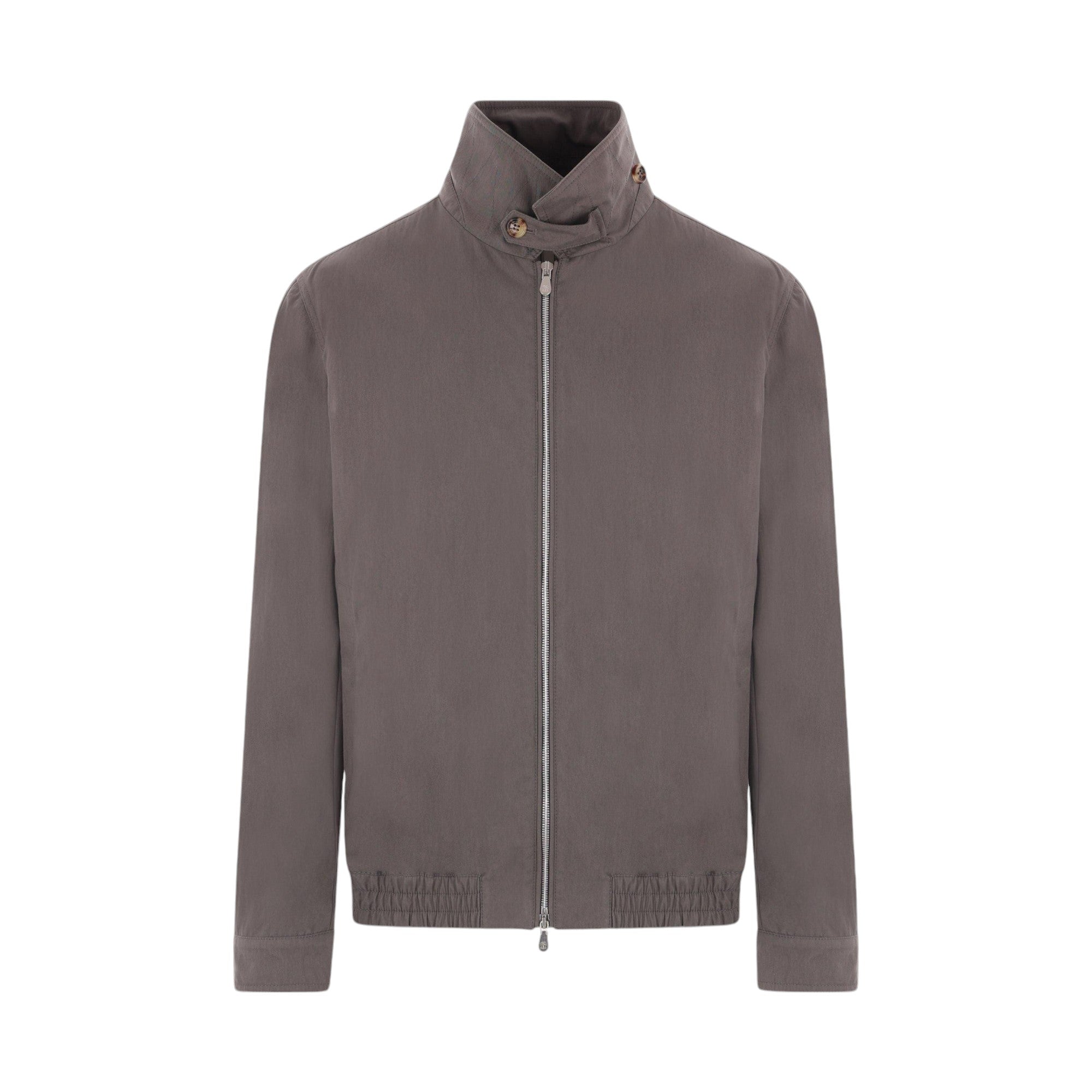 Techno Cotton Gabardine Bomber Jacket-BRUNELLO CUCINELLI-JOHN JULIA