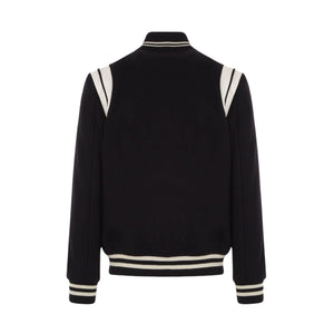 Teddy Wool Bomber Jacket-SAINT LAURENT-JOHN JULIA