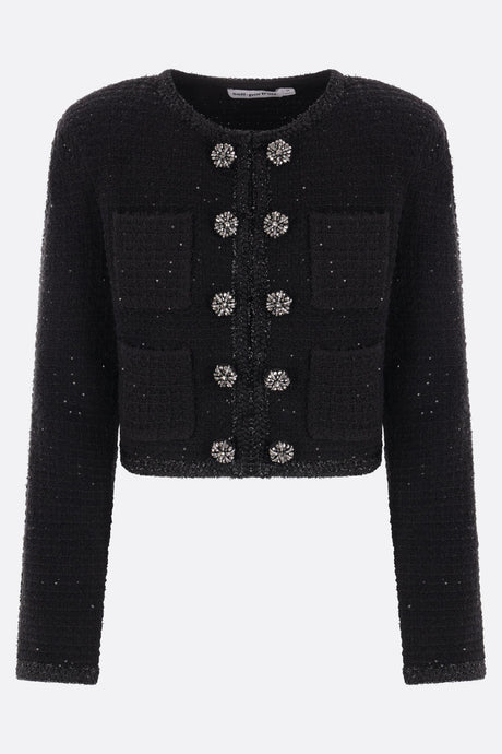 Textured Knit Cropped Jacket-SELF-PORTRAIT-JOHN JULIA