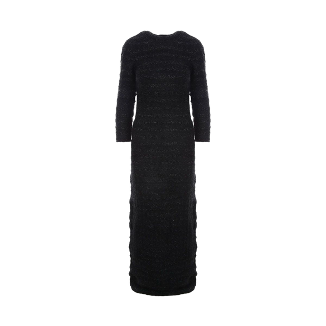 Textured Tweed Back-to-front Long Dress-BALENCIAGA-JOHN JULIA