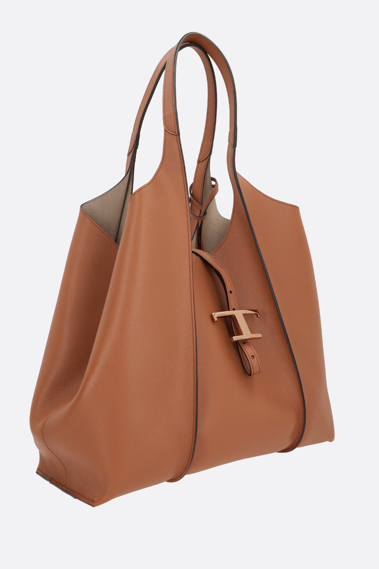 Timeless Medium Grainy Leather Shopping Bag-TOD'S-JOHN JULIA