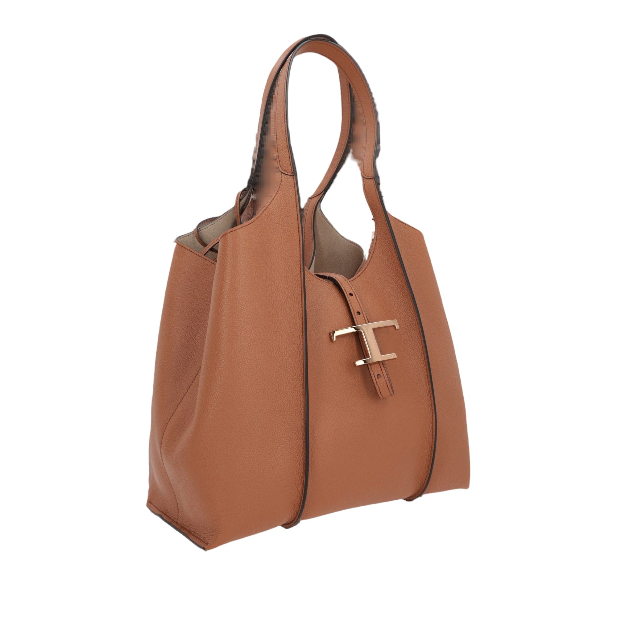 Timeless Small Grainy Leather Shopping Bag-TOD'S-JOHN JULIA