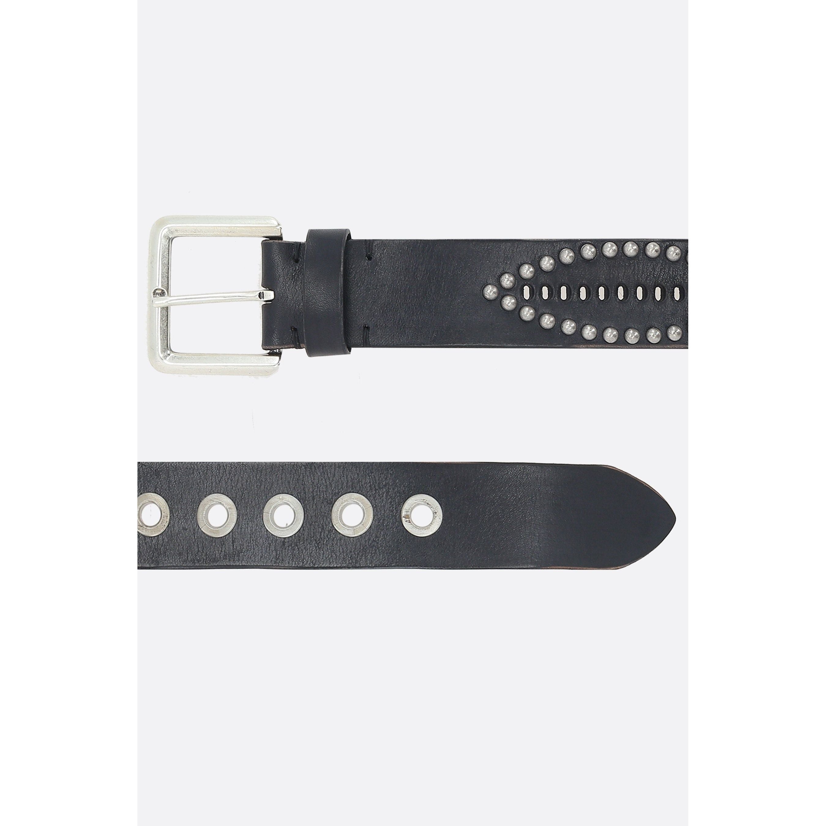 Titan Studded Leather Belt-GOLDEN GOOSE-JOHN JULIA