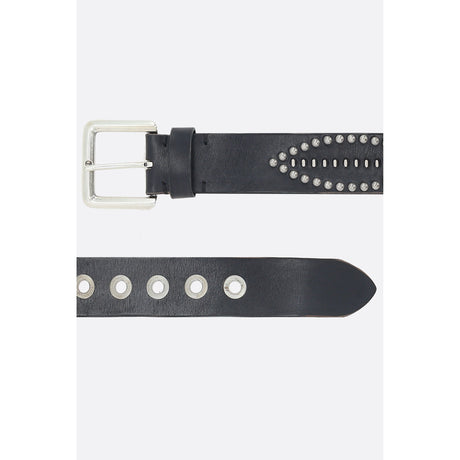 Titan Studded Leather Belt-GOLDEN GOOSE-JOHN JULIA