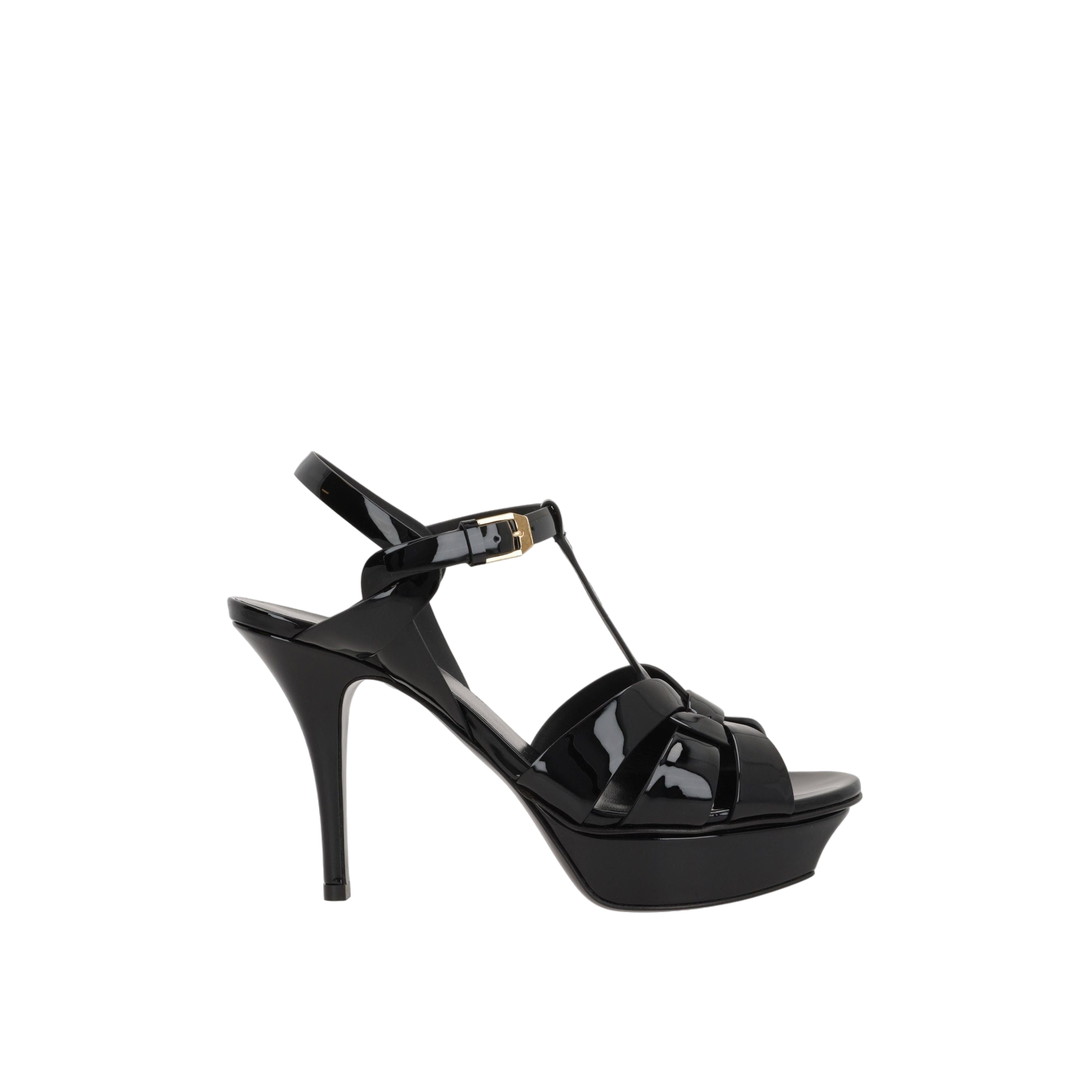 Tribute Patent Leather Platform Sandals-SAINT LAURENT-JOHN JULIA