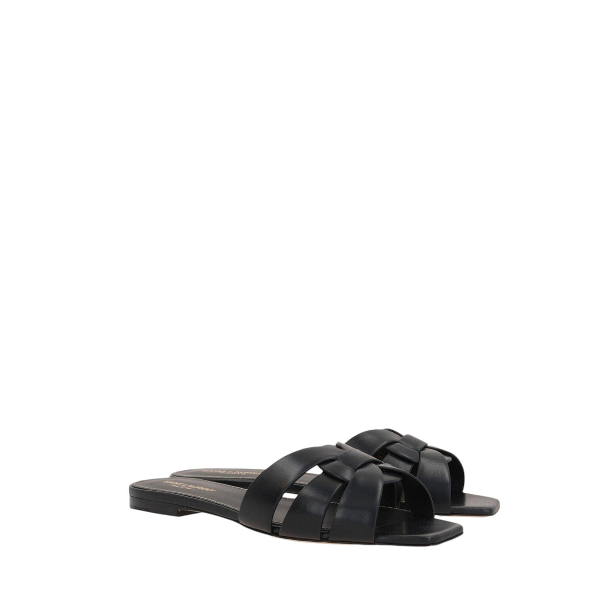 Tribute Smooth Leather Slide Sandals-SAINT LAURENT-JOHN JULIA