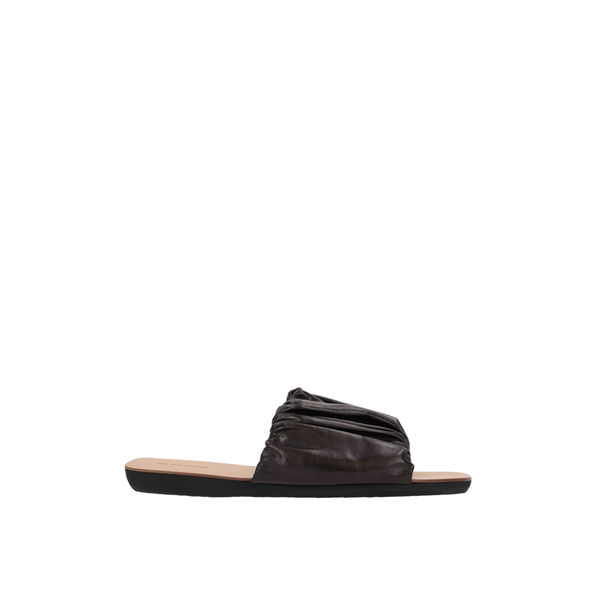 Tripon Gathered Leather Slide Sandals-JIL SANDER-JOHN JULIA