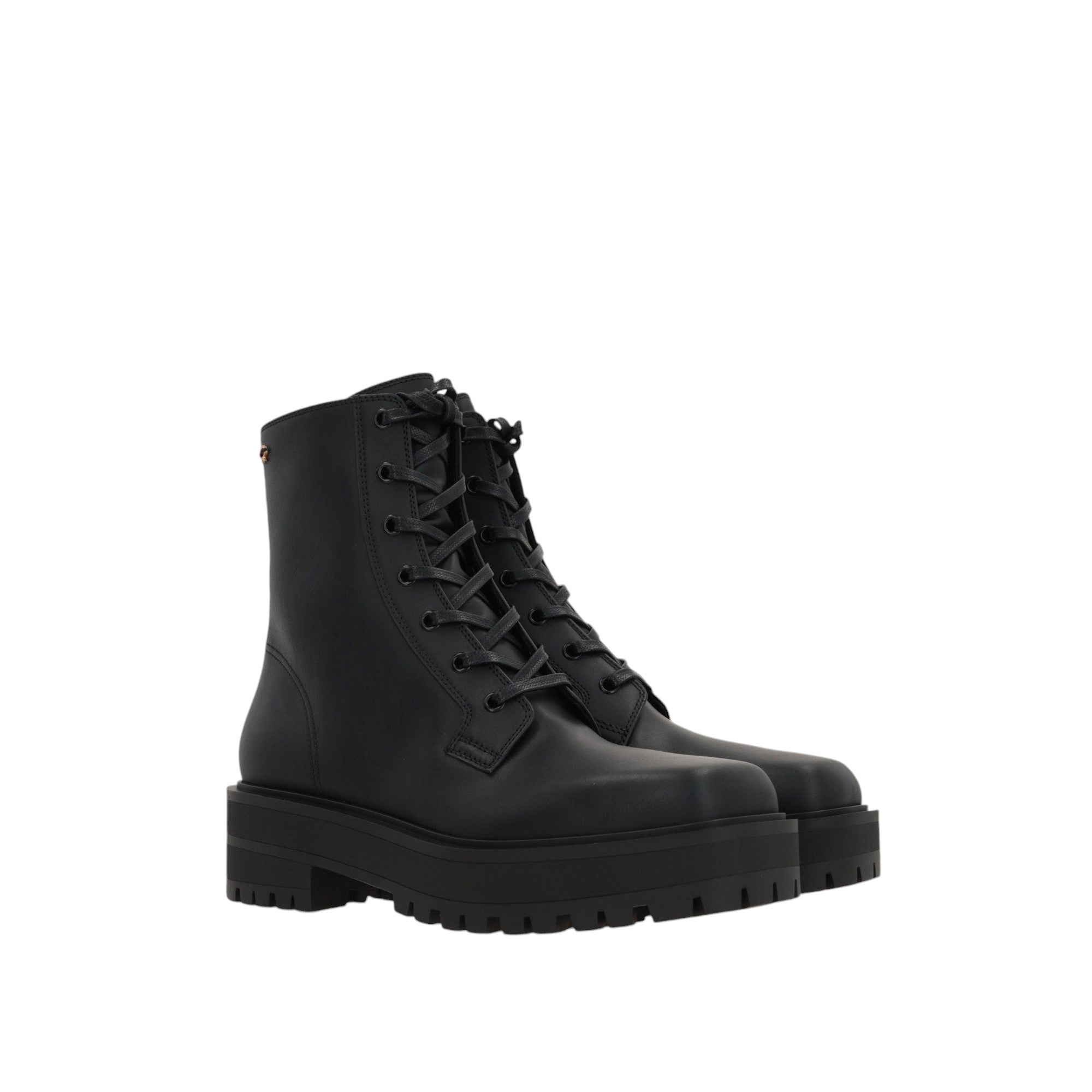 Turner Leather Combat Boots-GIANVITO ROSSI-JOHN JULIA