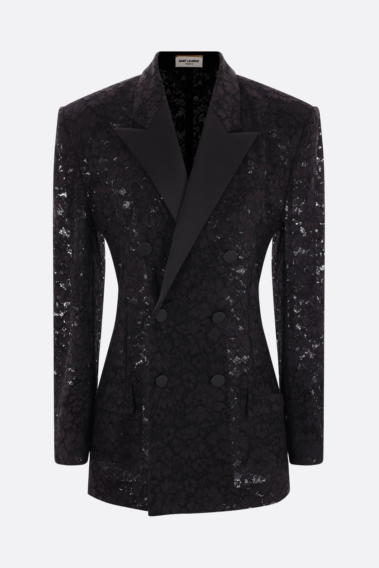 Tuxedo Jacket In Guipure Lace-SAINT LAURENT-JOHN JULIA