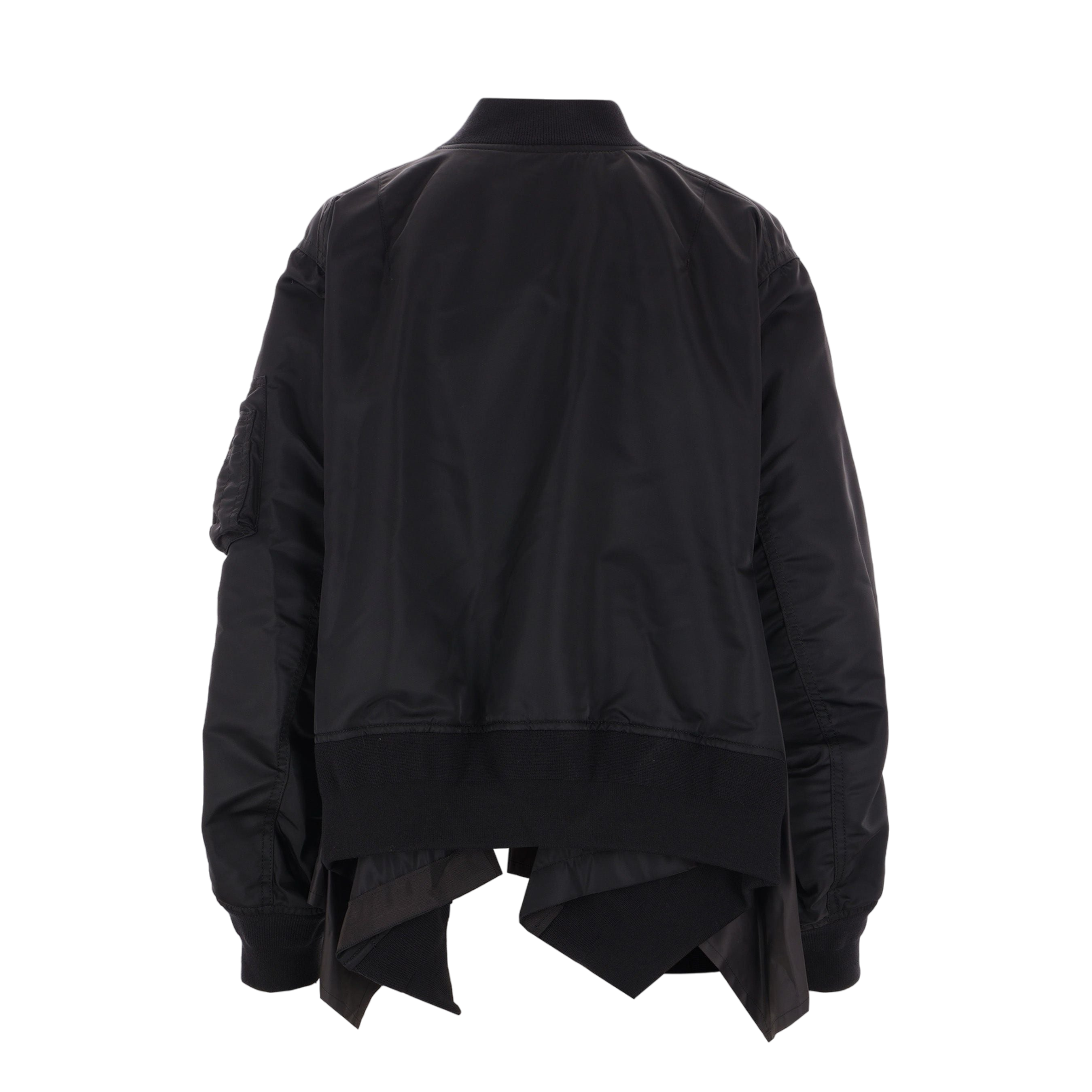 Twill Asymmetric Bomber Jacket-SACAI-JOHN JULIA