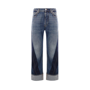 Twisted Stripe Denim Jeans-ALEXANDER MCQUEEN-JOHN JULIA