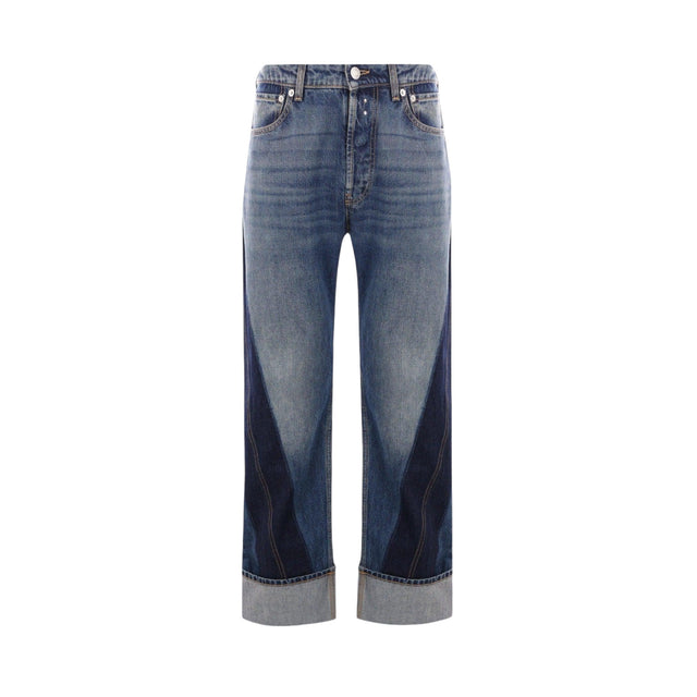 Twisted Stripe Denim Jeans-ALEXANDER MCQUEEN-JOHN JULIA