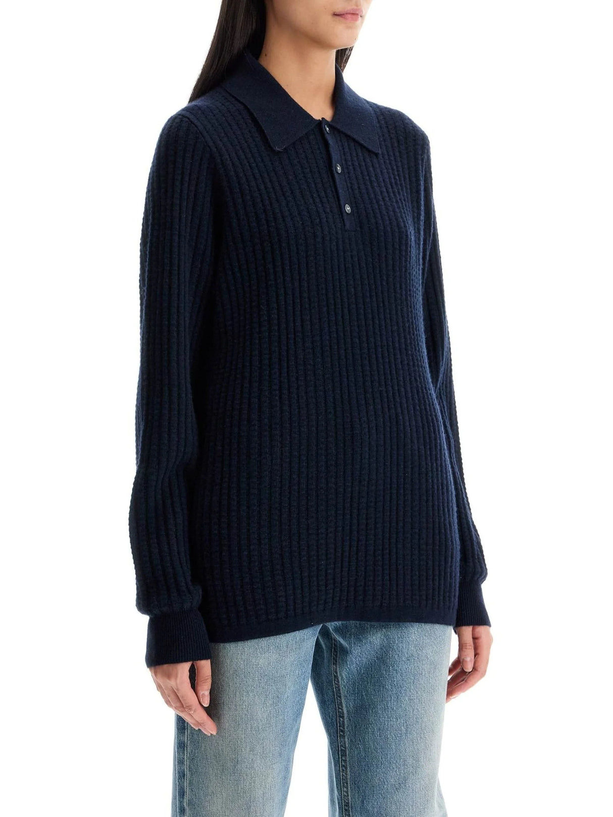 Waffle Knit Cashmere Sweater-Guest in Residence-JOHN JULIA