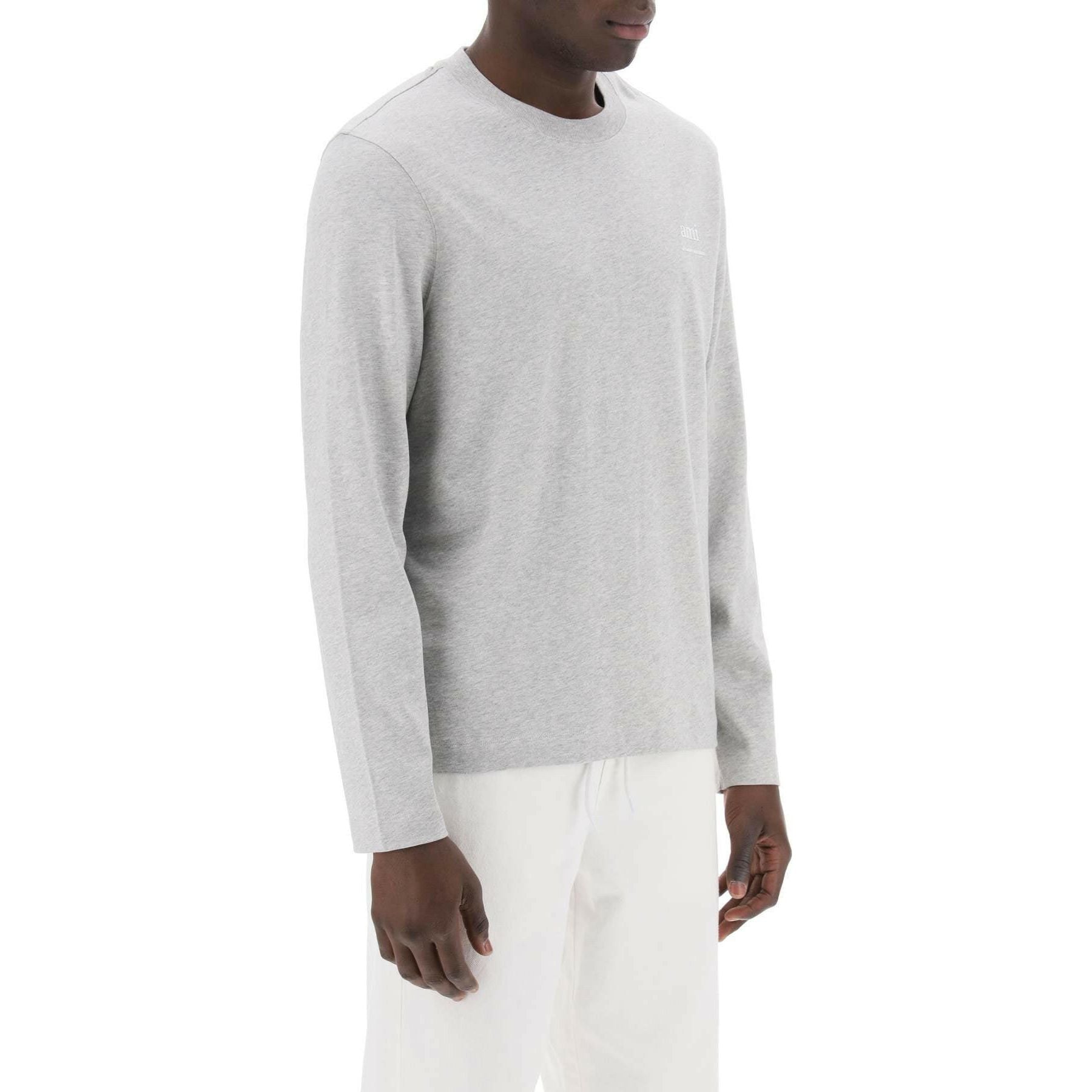 Long Sleeved Cotton T-Shirt AMI ALEXANDRE MATIUSSI JOHN JULIA.