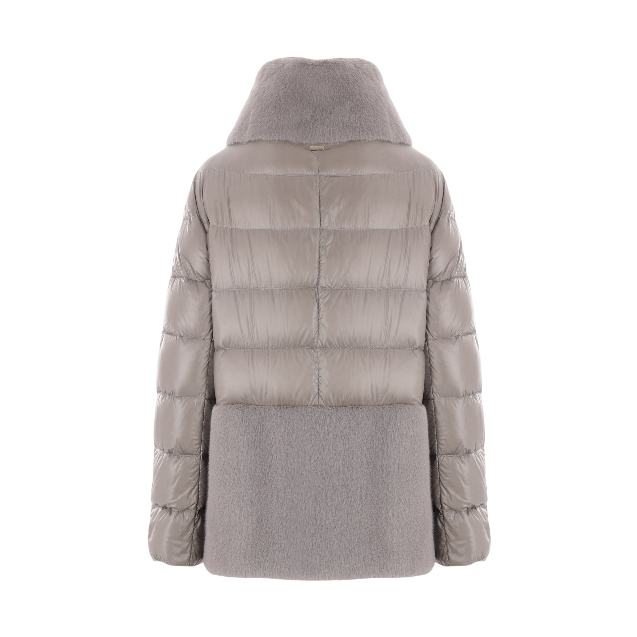 Ultralight Nylon and Faux Fur Down Jacket-HERNO-JOHN JULIA