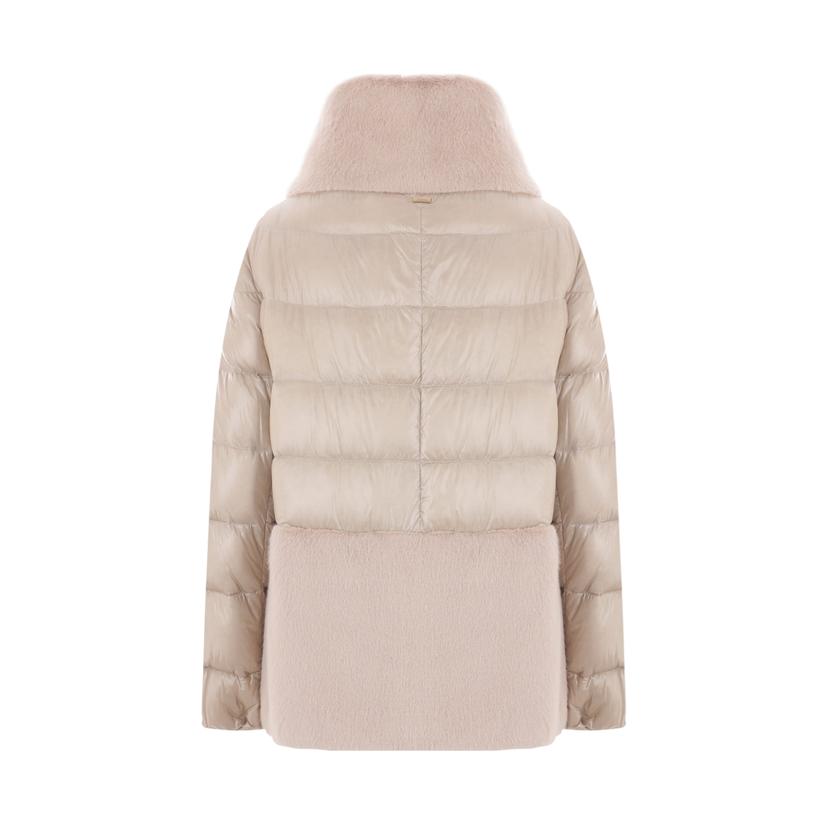 Ultralight Nylon and Faux Fur Down Jacket-HERNO-JOHN JULIA