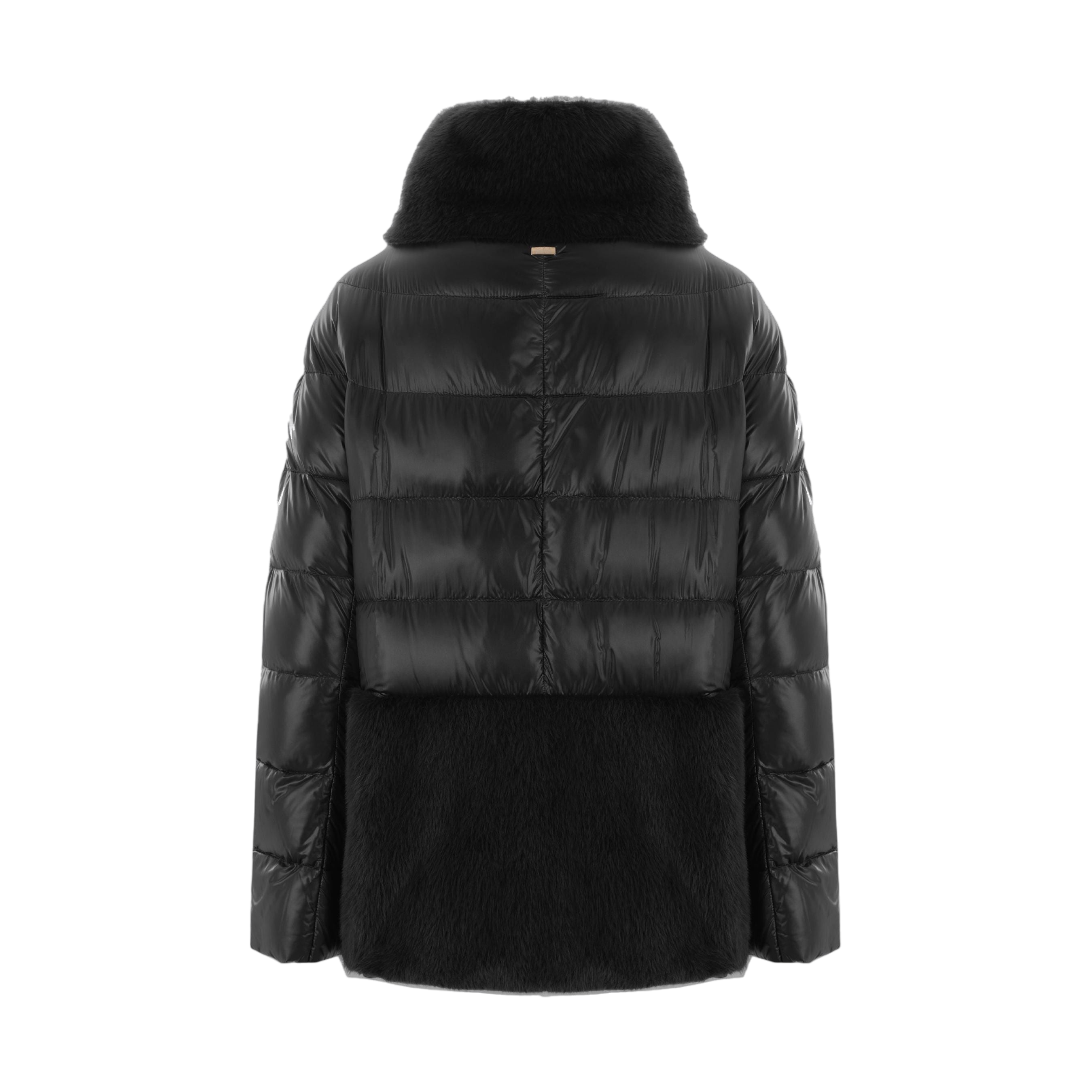 Ultralight Nylon and Faux Fur Down Jacket-HERNO-JOHN JULIA