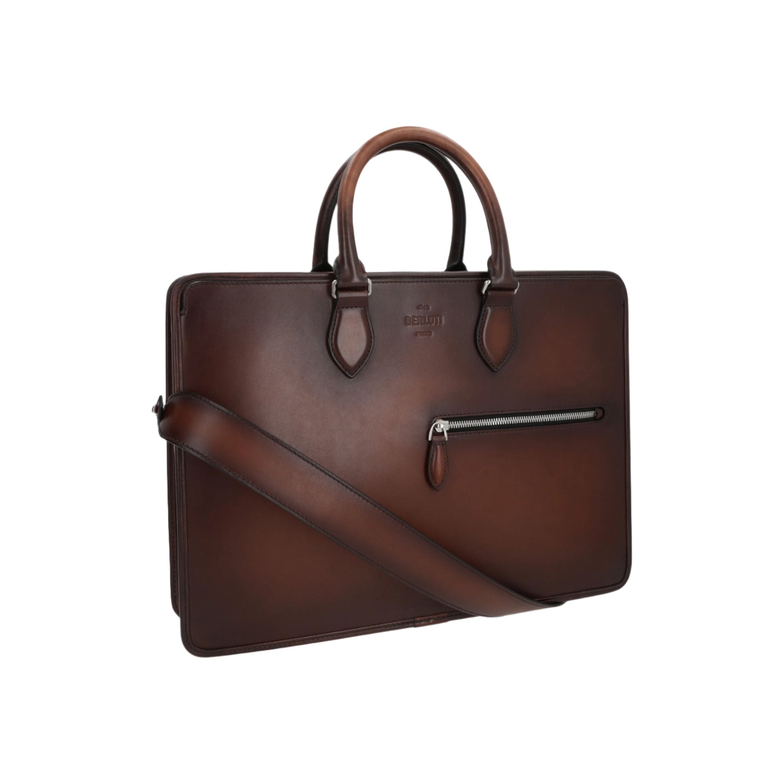 Un Jour Leather Briefcase-BERLUTI-JOHN JULIA