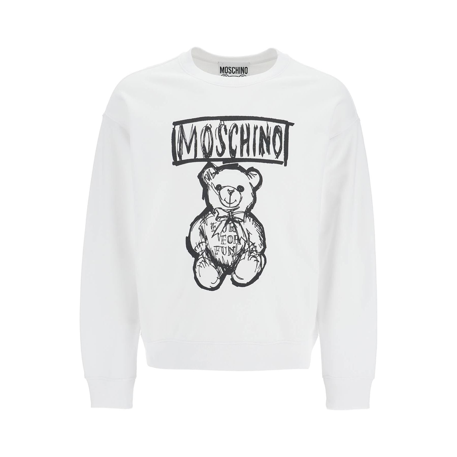 MOSCHINO-Organic Cotton Teddy Bear Sweatshirt -JOHN JULIA.