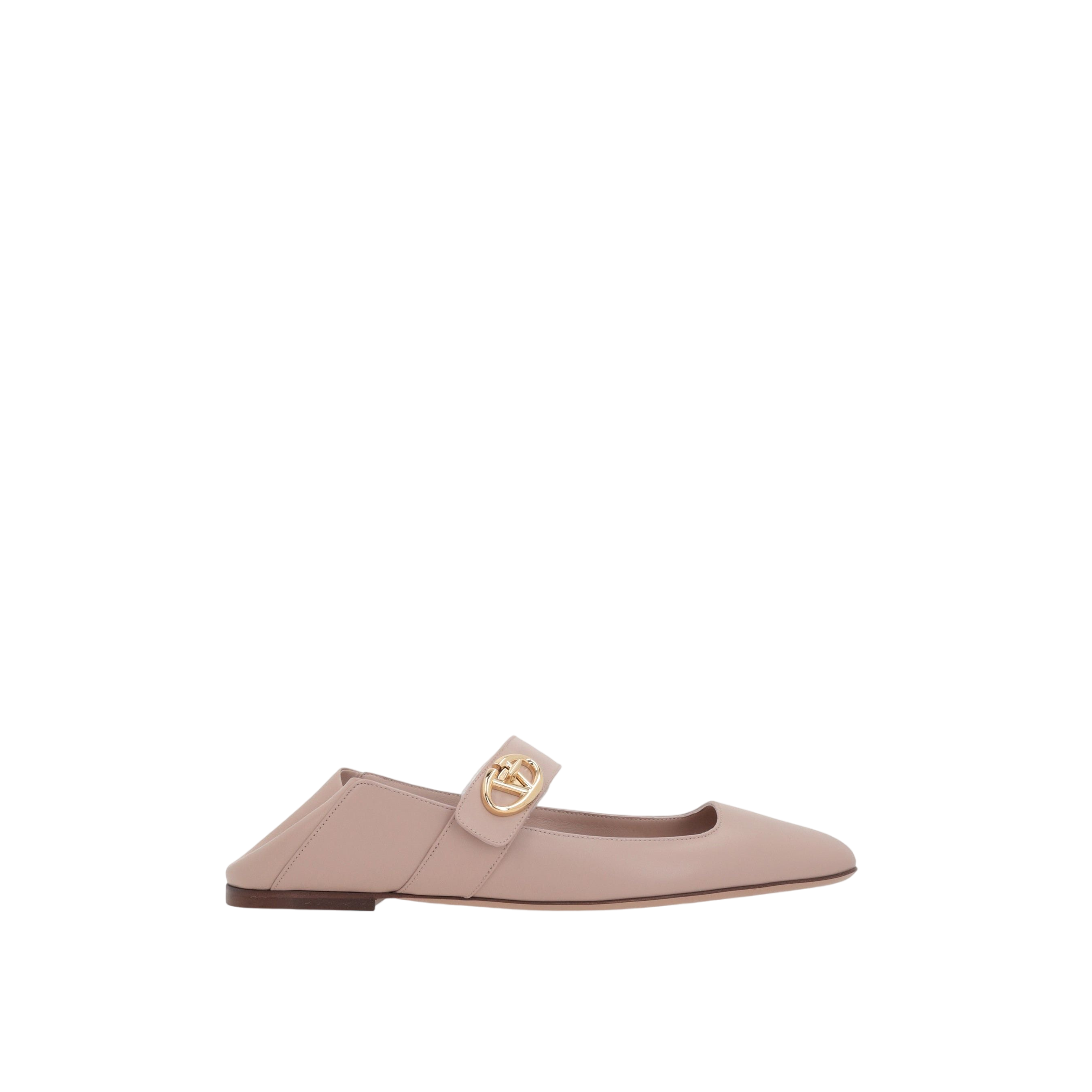 VLogo Locker Smooth Leather Mary-Jane Ballerinas-VALENTINO GARAVANI-JOHN JULIA