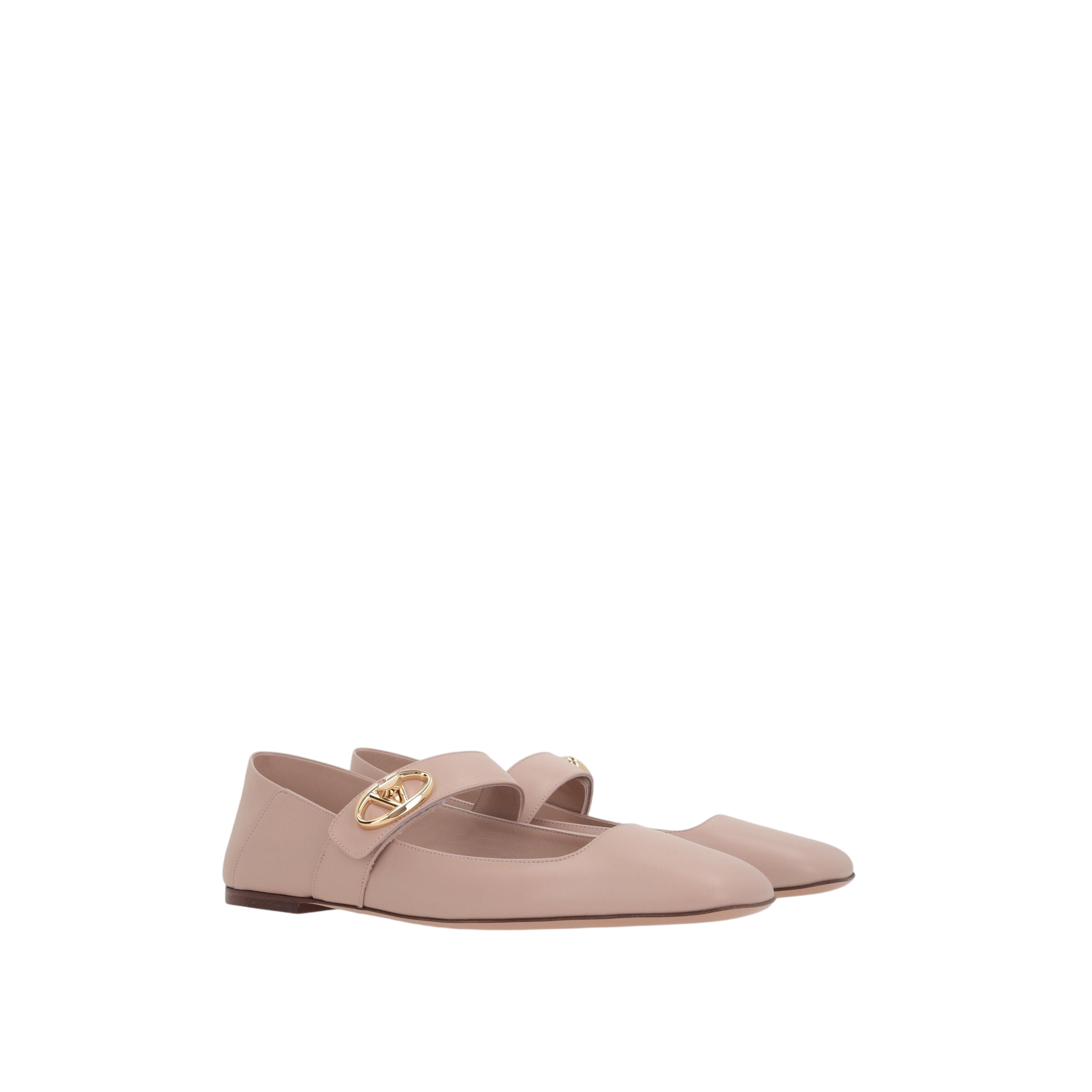 VLogo Locker Smooth Leather Mary-Jane Ballerinas-VALENTINO GARAVANI-JOHN JULIA