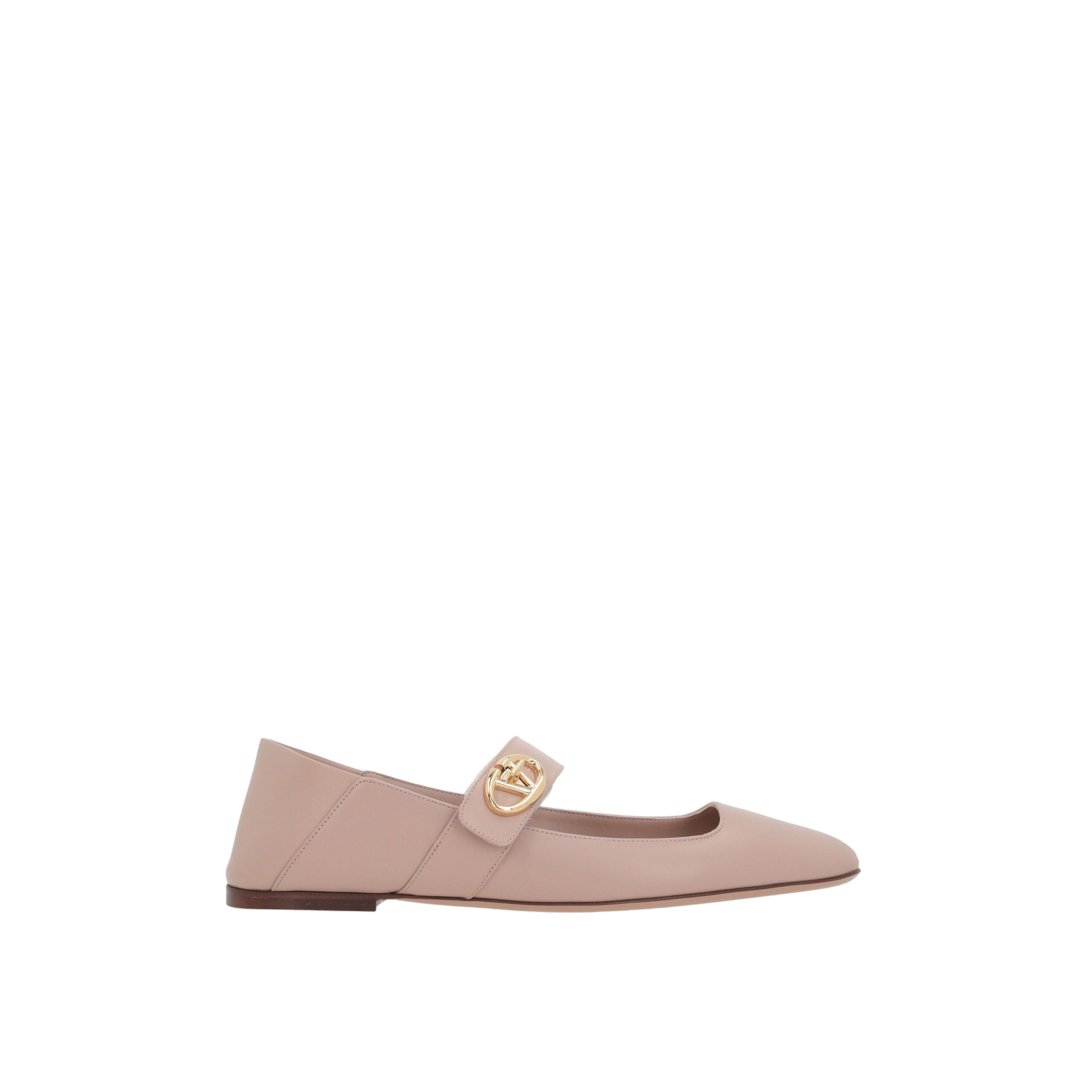 VLogo Locker Smooth Leather Mary-Jane Ballerinas-VALENTINO GARAVANI-JOHN JULIA