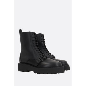 VLogo Signature Smooth Leather Combat Boots-VALENTINO GARAVANI-JOHN JULIA