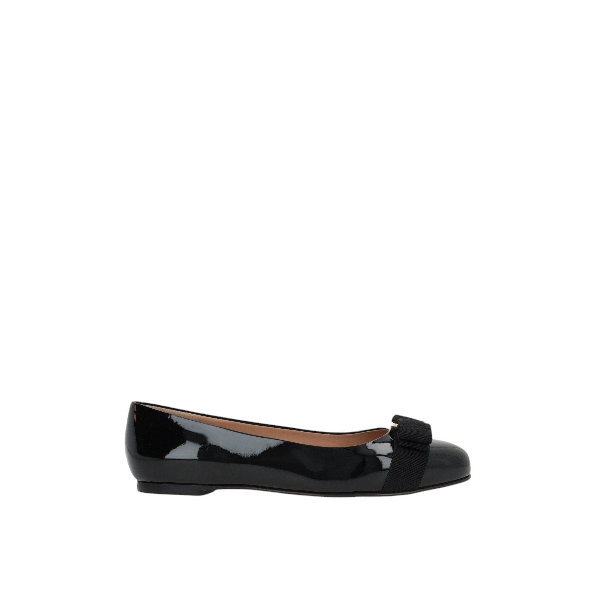 Varina Patent Leather Ballerinas-FERRAGAMO-JOHN JULIA