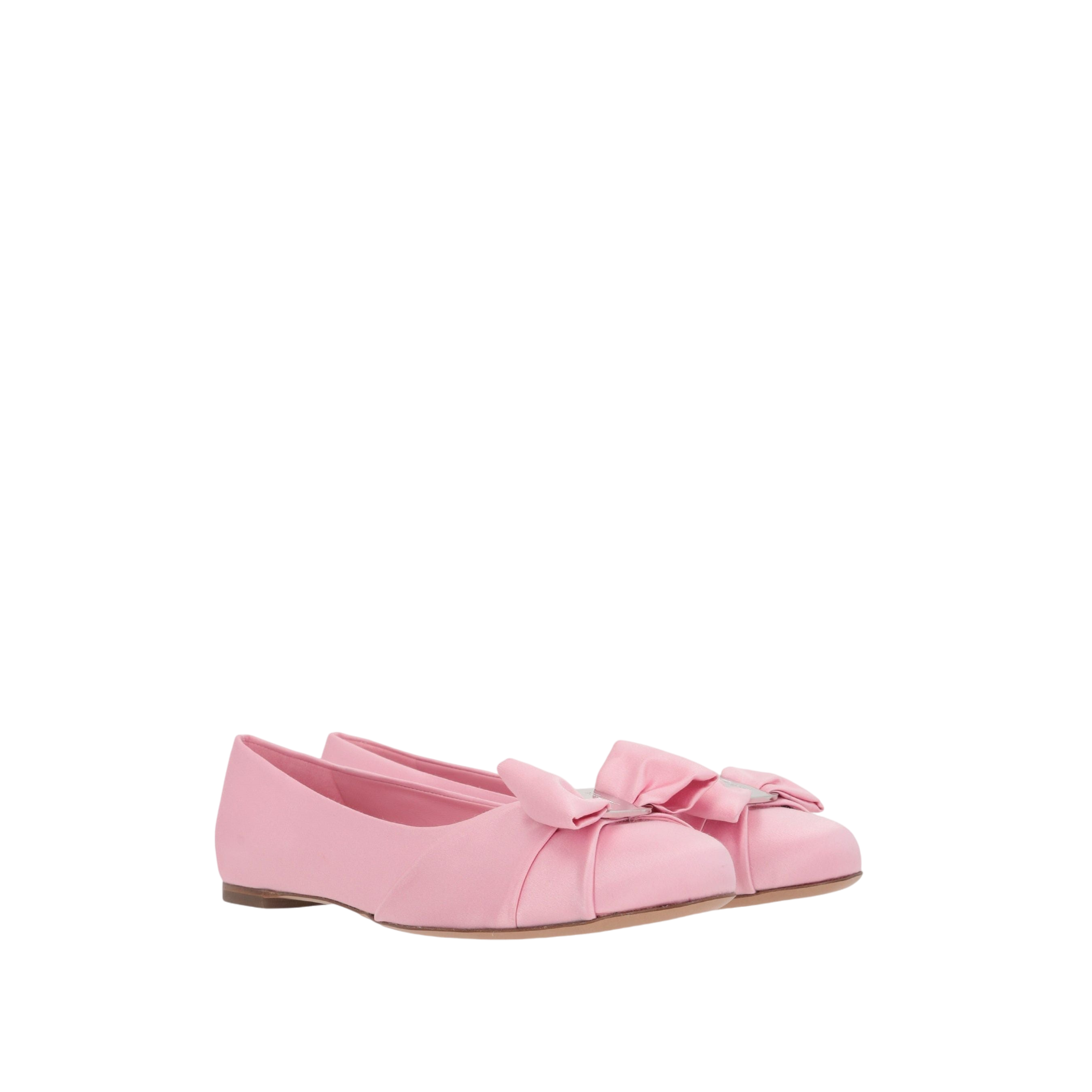 Varina Satin Ballerinas-FERRAGAMO-JOHN JULIA