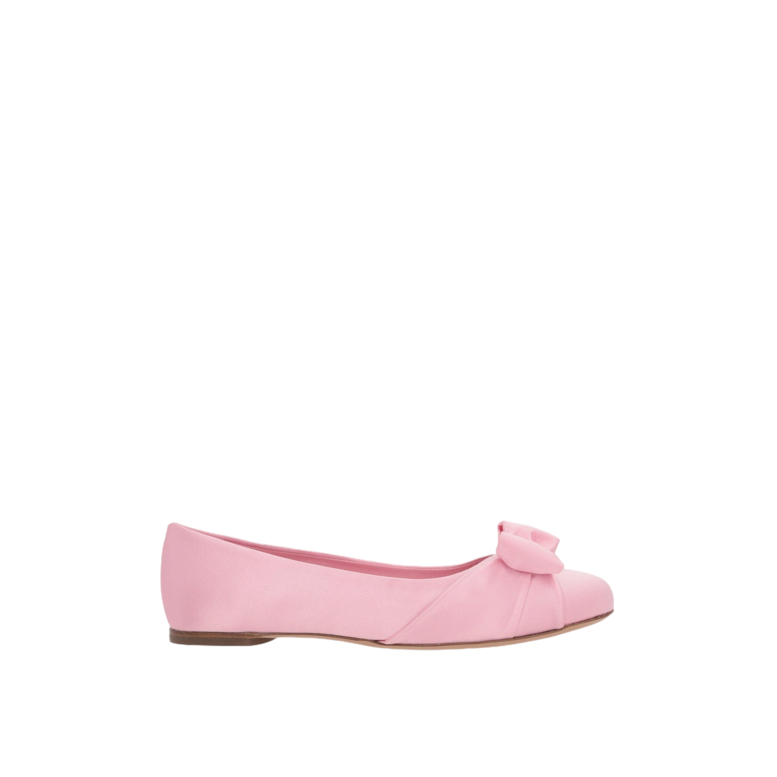 Varina Satin Ballerinas-FERRAGAMO-JOHN JULIA