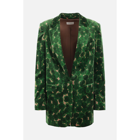 Velvet Graphic Single-breasted Jacket-DRIES VAN NOTEN-JOHN JULIA