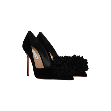 Velvet Pom-Pom Pumps-AQUAZZURA-JOHN JULIA