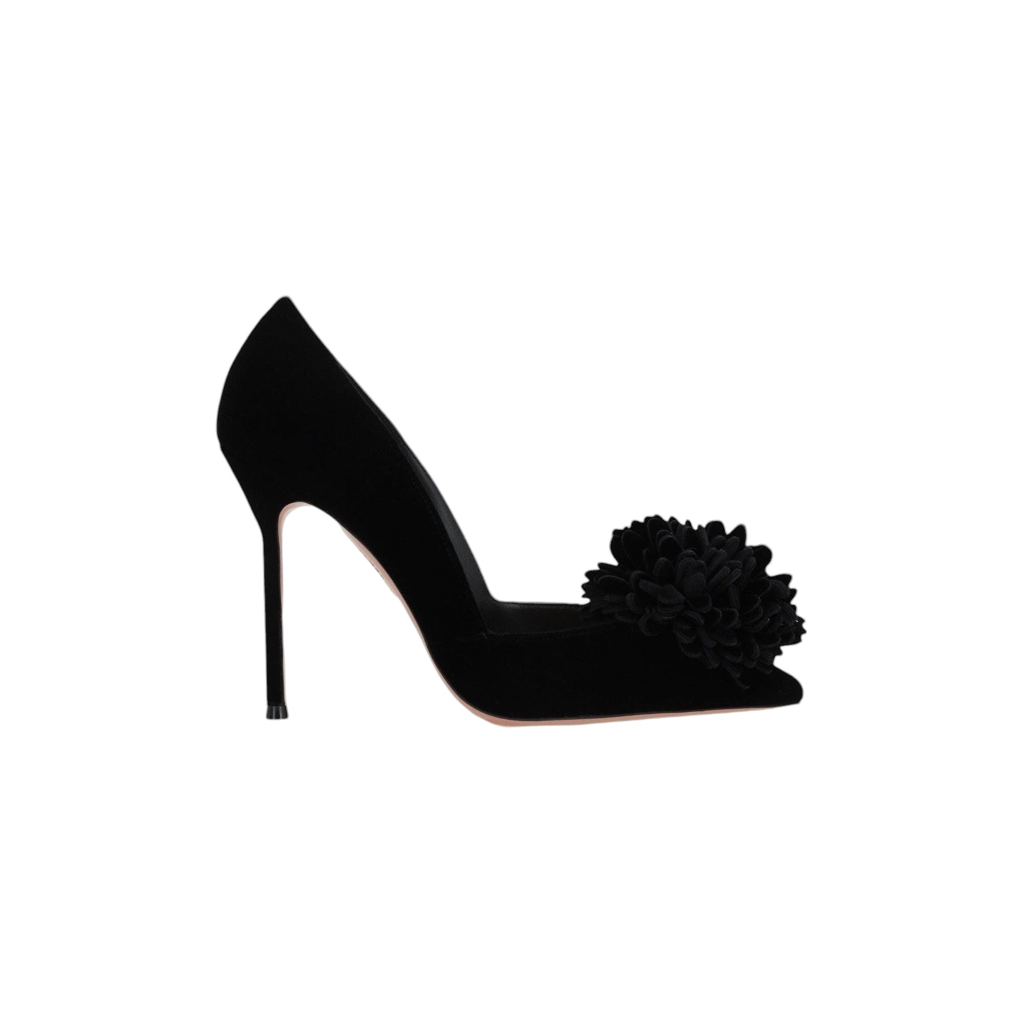 Velvet Pom-Pom Pumps-AQUAZZURA-JOHN JULIA