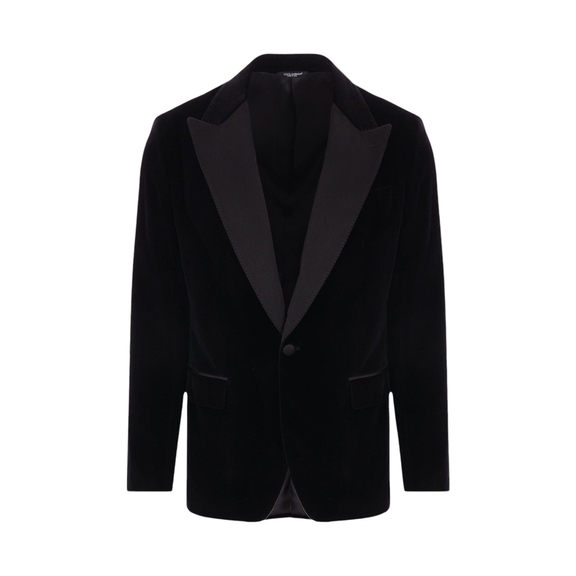 Velvet Tuxedo Jacket-DOLCE & GABBANA-JOHN JULIA