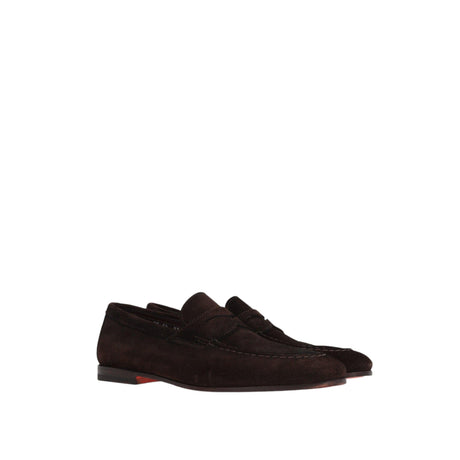 Vintage-effect Suede Loafers-SANTONI-JOHN JULIA