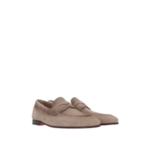 Vintage-effect Suede Loafers-SANTONI-JOHN JULIA