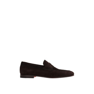 Vintage-effect Suede Loafers-SANTONI-JOHN JULIA