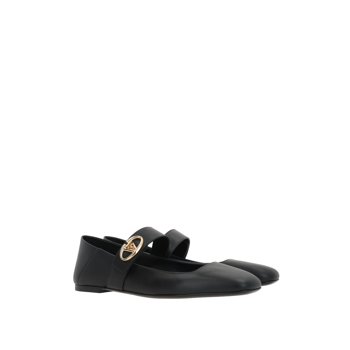 VLogo Locker Smooth Leather Mary-Jane Ballerinas-VALENTINO GARAVANI-JOHN JULIA