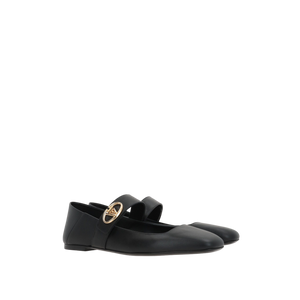 VLogo Locker Smooth Leather Mary-Jane Ballerinas-VALENTINO GARAVANI-JOHN JULIA