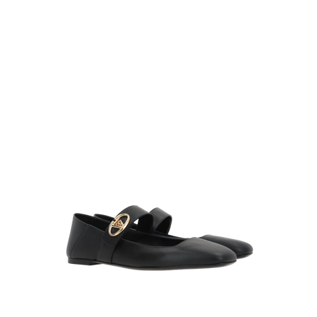 VLogo Locker Smooth Leather Mary-Jane Ballerinas-VALENTINO GARAVANI-JOHN JULIA