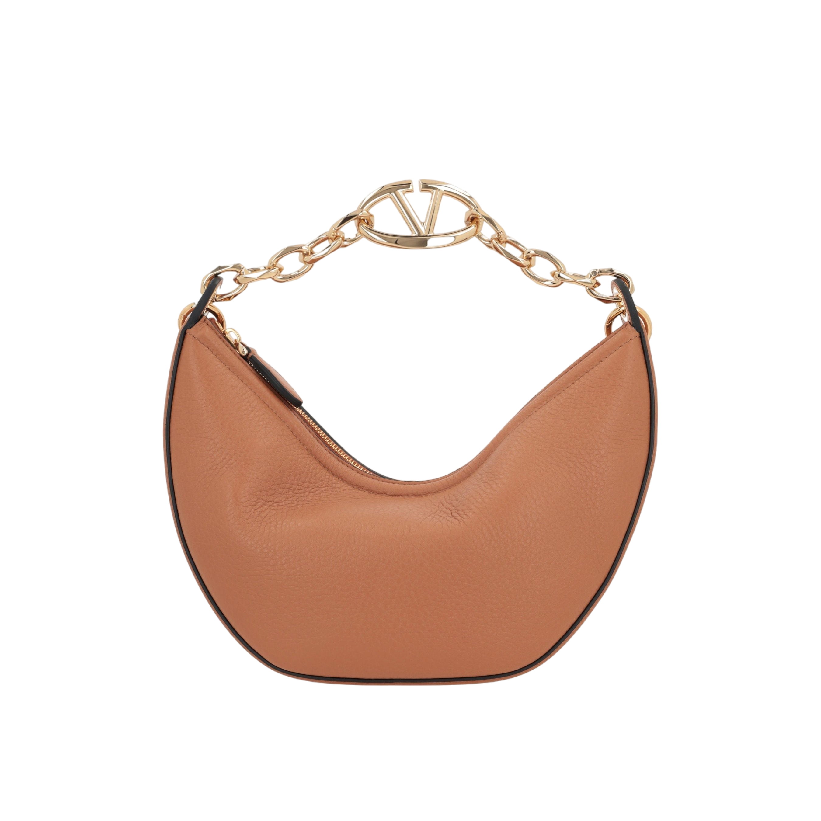 Vlogo Moon Small Grainy Leather Hobo Bag-VALENTINO GARAVANI-JOHN JULIA