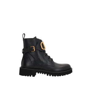 Vlogo Signature Smooth Leather Combat Boots-VALENTINO GARAVANI-JOHN JULIA