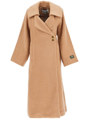 Long Wool Coat-Ganni-JOHN JULIA