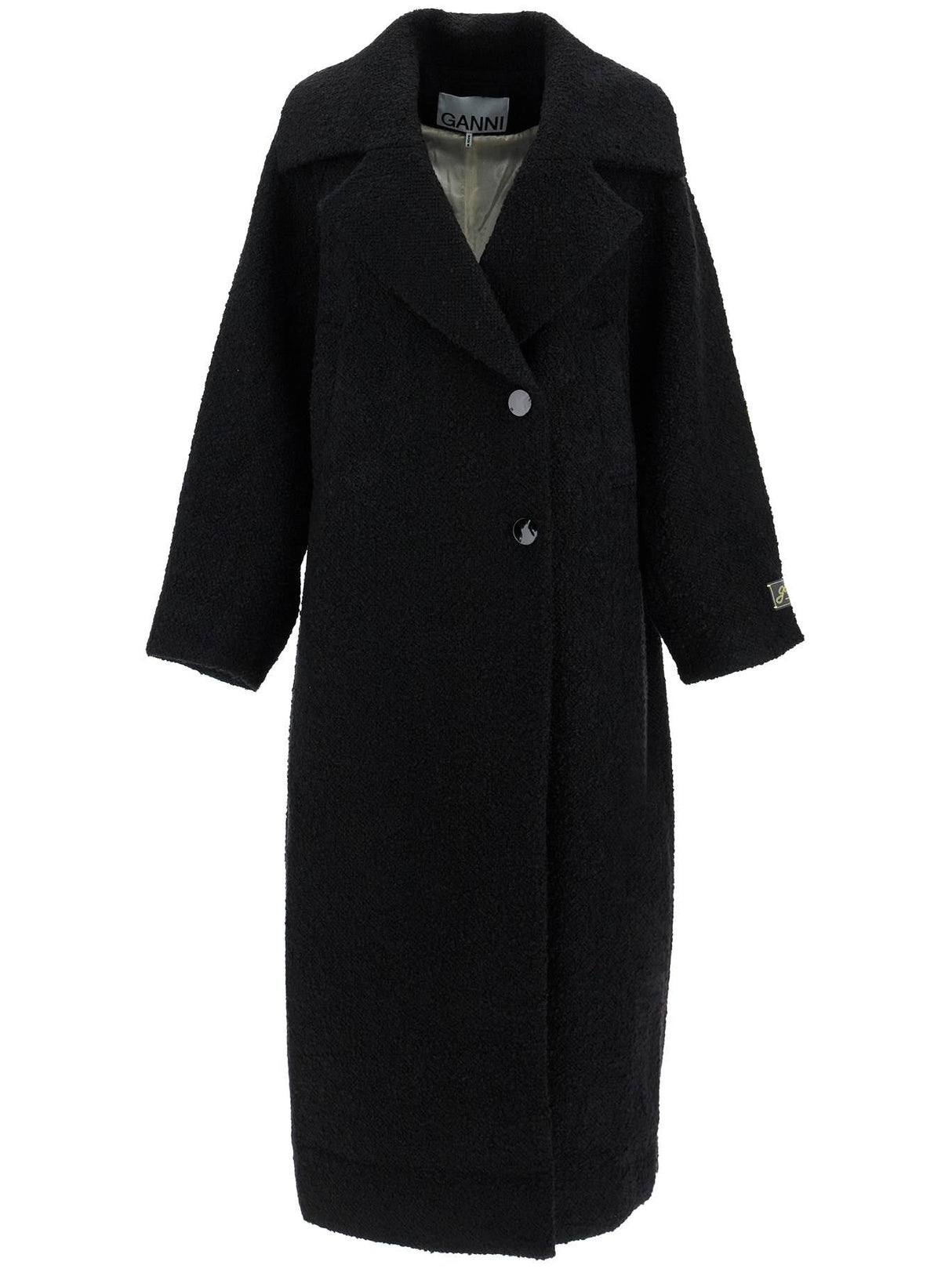 Bouclé Textured Long Coat-GANNI-JOHN JULIA